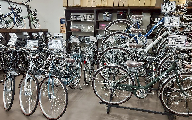 広島県福山市のサイクルショップ自転車BOXフレスポ神辺店の店頭