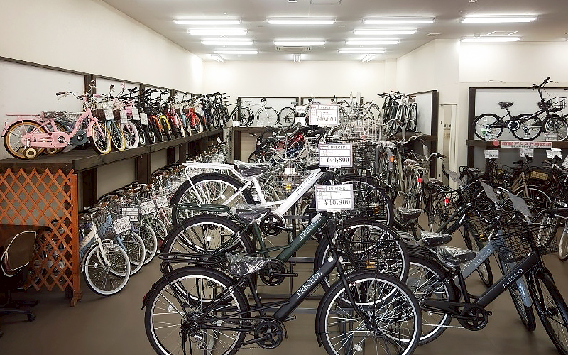 広島県福山市のサイクルショップ自転車BOXフレスポ神辺店の店頭