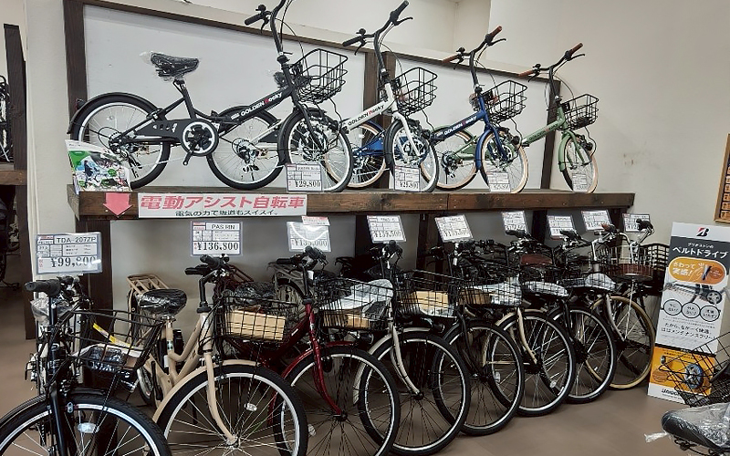 広島県福山市のサイクルショップ自転車BOXフレスポ神辺店の店頭