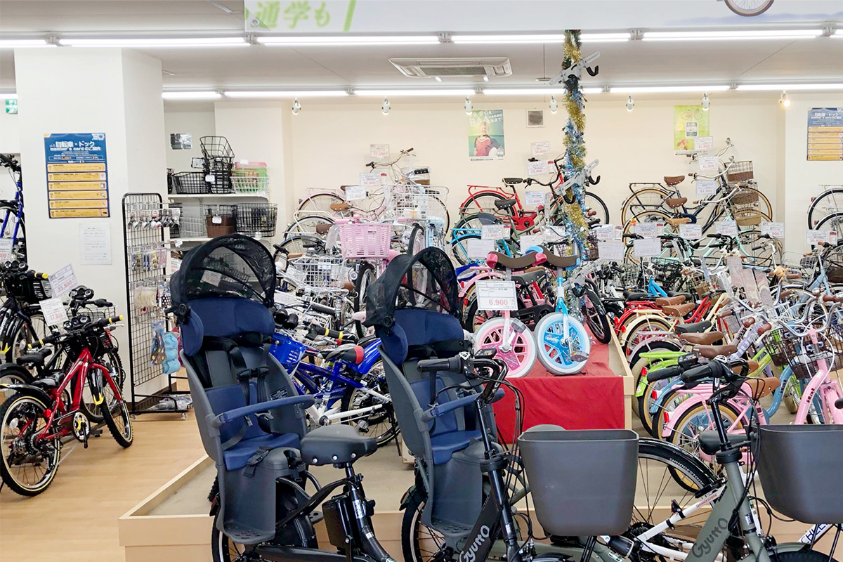 奈良県奈良市のサイクルどりーむの店頭