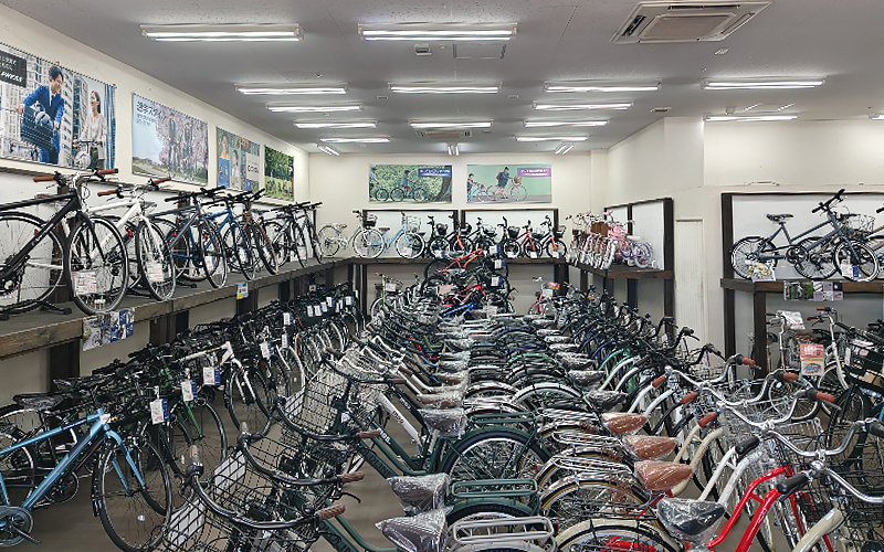 広島県福山市のサイクルショップ自転車BOXフレスポ神辺店の店頭